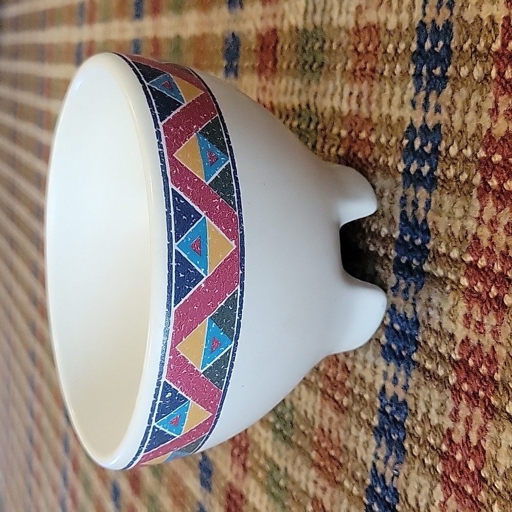 Pueblo Treasure Craft Southwestern Geometric Pattern Bowl Made in USA Pre-owned